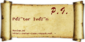 Péter Iván névjegykártya