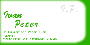 ivan peter business card