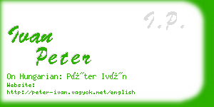 ivan peter business card